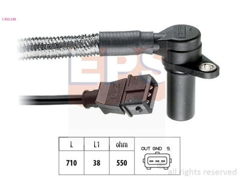 Capteur d'angle, vilebrequin Made in Italy - OE Equivalent 1.953.230 EPS Facet
