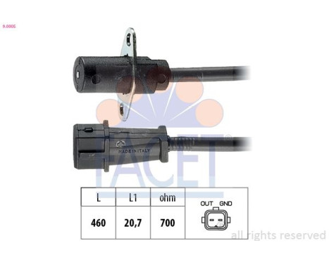 Capteur d'angle, vilebrequin Made in Italy - OE Equivalent 9.0005 Facet