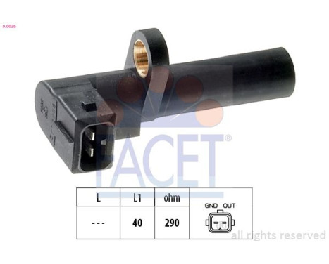 Capteur d'angle, vilebrequin Made in Italy - OE Equivalent 9.0036 Facet