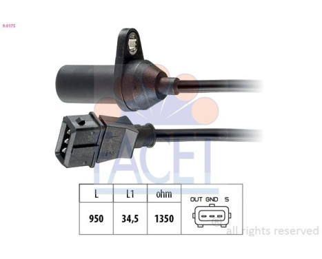 Capteur d'angle, vilebrequin Made in Italy - OE Equivalent 9.0175 Facet