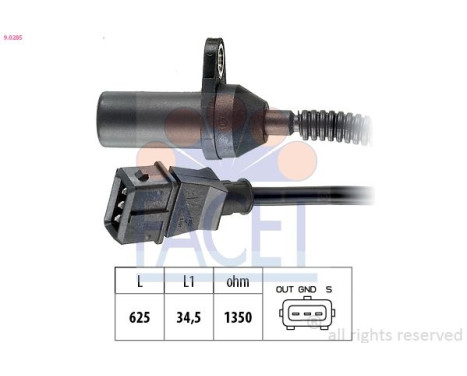 Capteur d'angle, vilebrequin Made in Italy - OE Equivalent 9.0285 Facet