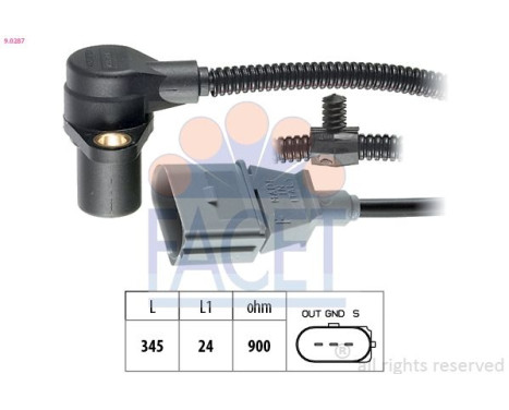 Capteur d'angle, vilebrequin Made in Italy - OE Equivalent 9.0287 Facet