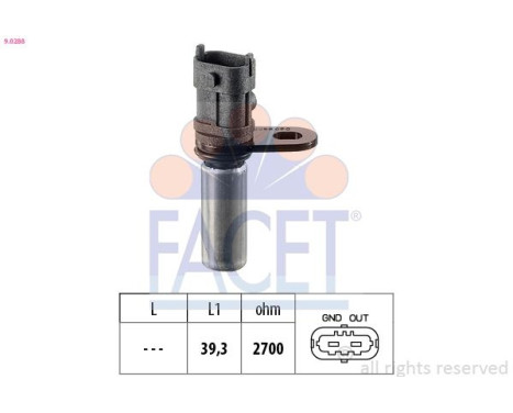 Capteur d'angle, vilebrequin Made in Italy - OE Equivalent 9.0288 Facet