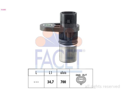 Capteur d'angle, vilebrequin Made in Italy - OE Equivalent 9.0292 Facet
