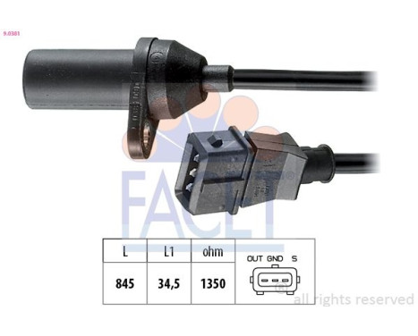 Capteur d'angle, vilebrequin Made in Italy - OE Equivalent 9.0381 Facet