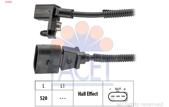 Capteur d'angle, vilebrequin Made in Italy - OE Equivalent 9.0443 Facet