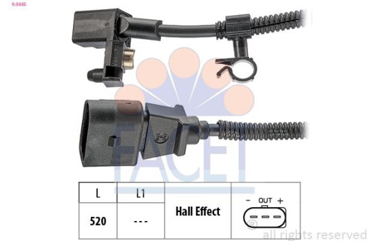 Capteur d'angle, vilebrequin Made in Italy - OE Equivalent 9.0445 Facet