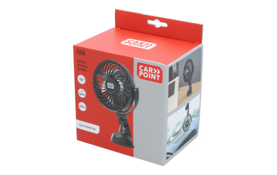Ventilateur rechargeable USB Carpoint avec ventouse Ø12cm 5V, Image 7