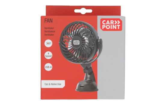 Ventilateur rechargeable USB Carpoint avec ventouse Ø12cm 5V, Image 8