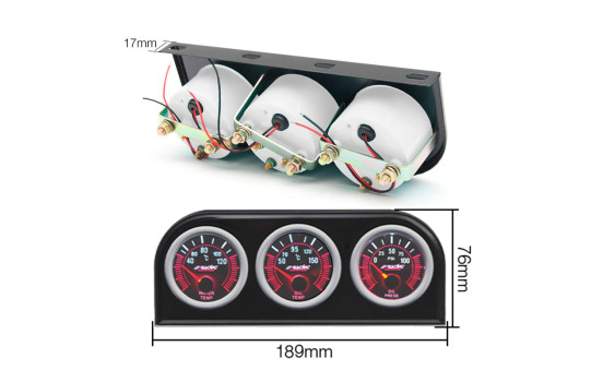 Simoni Racing DIN panneau métallique pour instruments 3x52 mm noir, Image 4
