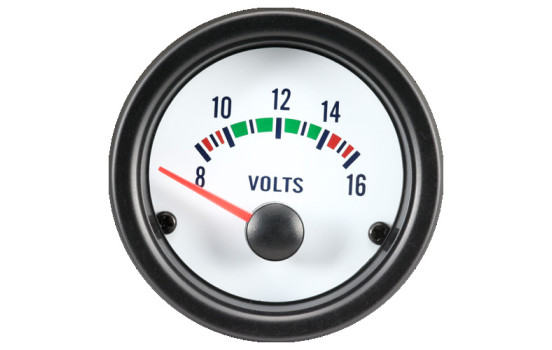 Performance Instrument White Voltage 8-16 Volt 52mm