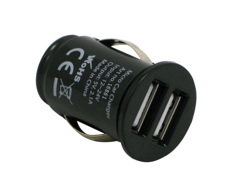 GrabNGo chargeur de voiture USB noir 2x usb