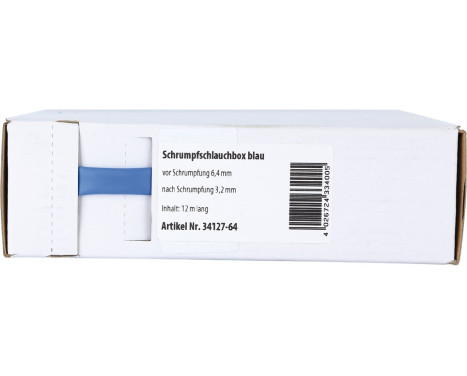 Gaine thermorétractable Bleu Ø 6,4 mm / Longueur 12 mètres