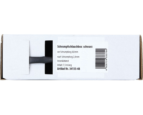 Gaine thermorétractable Noir Ø 4,8 mm / Longueur 7,5 mètres