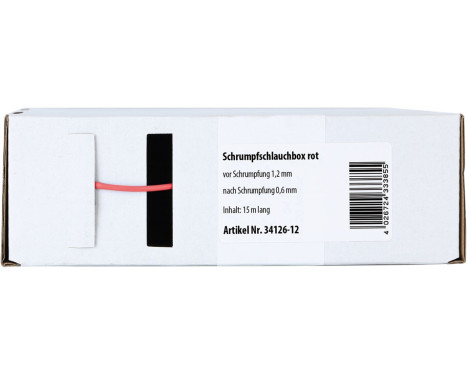 Gaine thermorétractable Rouge Ø 1,2 mm / Longueur 15 mètres