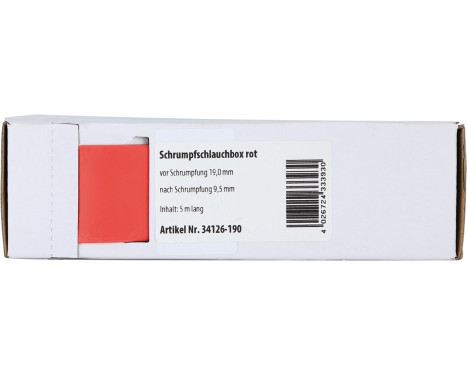 Gaine thermorétractable Rouge Ø 19,0 mm / Longueur 5 mètres