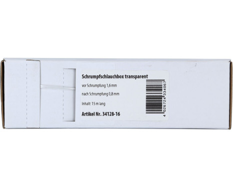 Gaine thermorétractable transparente Ø 1,6 mm / Longueur 15 mètres