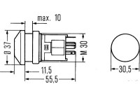 Interrupteur des feux de détresse 6HF 003 916-011 Hella