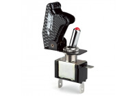 Interrupteur Baby Go Simoni Racing - Look carbone + DEL rouge - 12V / 20Amp