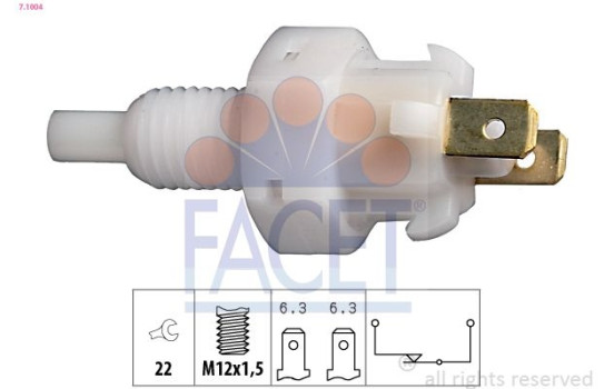 Interrupteur des feux de freins Made in Italy - OE Equivalent 7.1004 Facet