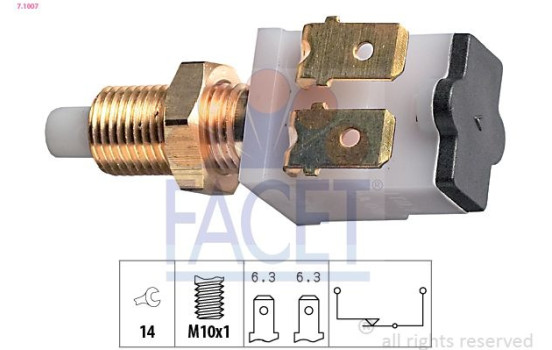 Interrupteur des feux de freins Made in Italy - OE Equivalent 7.1007 Facet