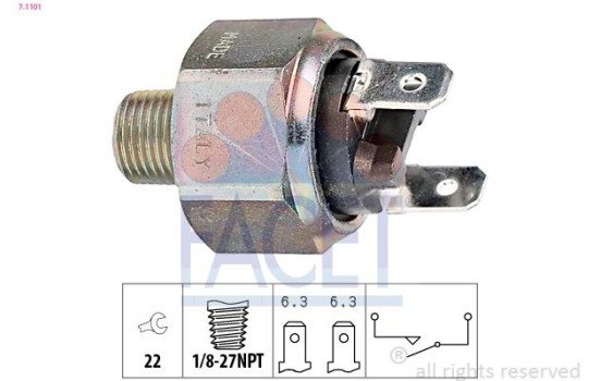 Interrupteur des feux de freins Made in Italy - OE Equivalent 7.1101 Facet