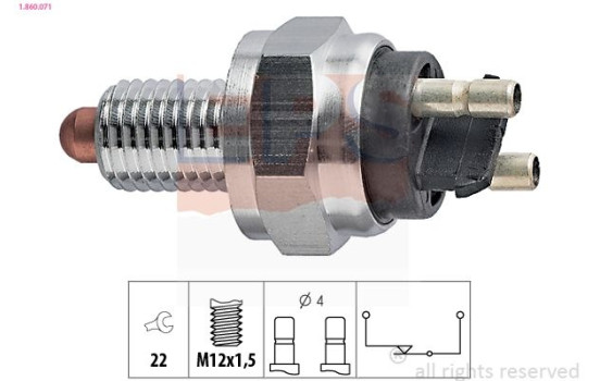 Contacteur, feu de recul Made in Italy - OE Equivalent 1.860.071 EPS Facet