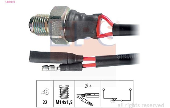 Contacteur, feu de recul Made in Italy - OE Equivalent 1.860.078 EPS Facet