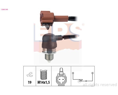 Contacteur, feu de recul Made in Italy - OE Equivalent 1.860.340 EPS Facet