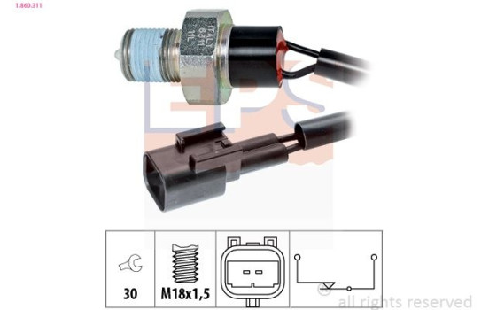 Contacteur, feu de recul Made in Italy - OE Equivalent 1860311 EPS Facet