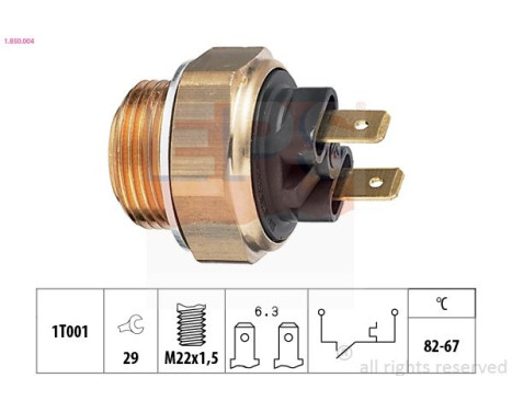 Interrupteur de température, ventilateur de radiateur Made in Italy - OE Equivalent 1.850.004 EPS Facet