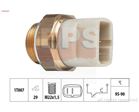 Interrupteur de température, ventilateur de radiateur Made in Italy - OE Equivalent 1.850.027 EPS Facet