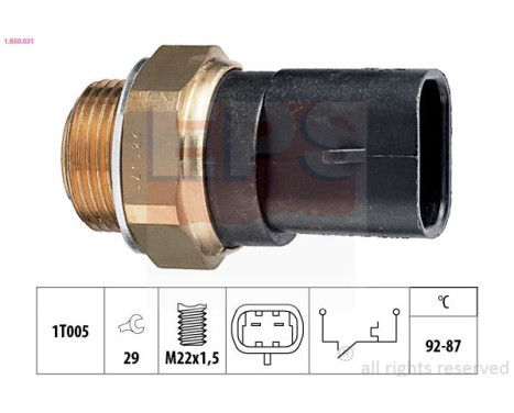 Interrupteur de température, ventilateur de radiateur Made in Italy - OE Equivalent 1.850.031 EPS Facet