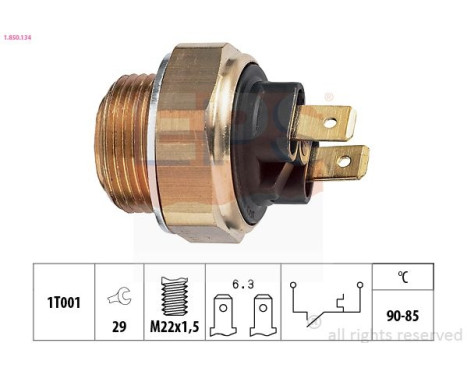Interrupteur de température, ventilateur de radiateur Made in Italy - OE Equivalent 1.850.134 EPS Facet