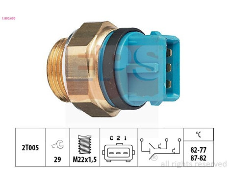 Interrupteur de température, ventilateur de radiateur Made in Italy - OE Equivalent 1.850.630 EPS Facet