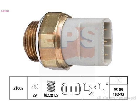 Interrupteur de température, ventilateur de radiateur Made in Italy - OE Equivalent 1.850.635 EPS Facet