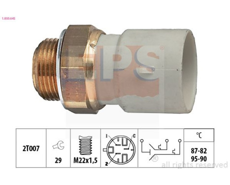 Interrupteur de température, ventilateur de radiateur Made in Italy - OE Equivalent 1.850.645 EPS Facet