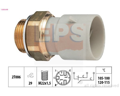 Interrupteur de température, ventilateur de radiateur Made in Italy - OE Equivalent 1.850.649 EPS Facet