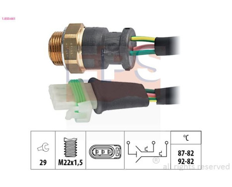 Interrupteur de température, ventilateur de radiateur Made in Italy - OE Equivalent 1.850.661 EPS Facet