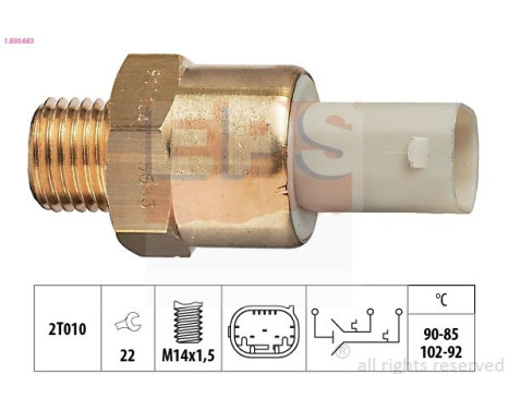 Interrupteur de température, ventilateur de radiateur Made in Italy - OE Equivalent 1.850.683 EPS Facet