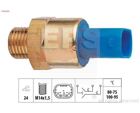 Interrupteur de température, ventilateur de radiateur Made in Italy - OE Equivalent 1.850.694 EPS Facet