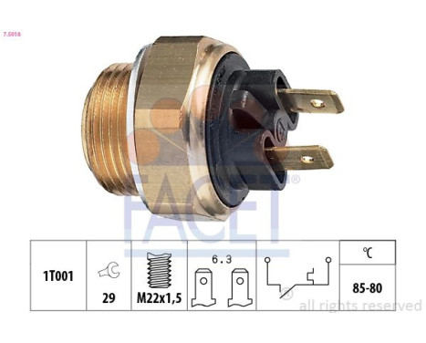 Interrupteur de température, ventilateur de radiateur Made in Italy - OE Equivalent 7.5018 Facet