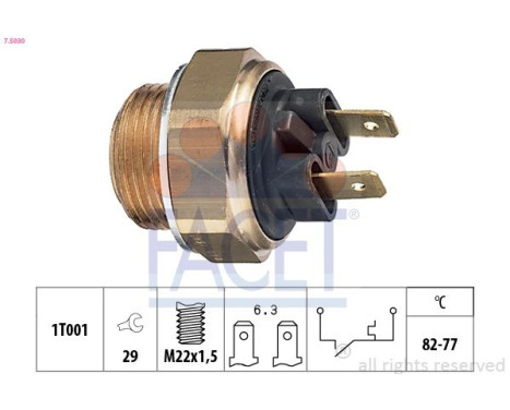 Interrupteur de température, ventilateur de radiateur Made in Italy - OE Equivalent 7.5030 Facet