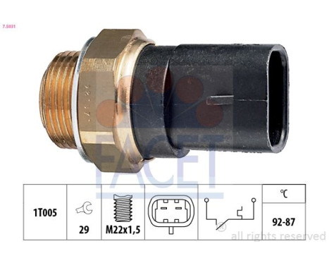 Interrupteur de température, ventilateur de radiateur Made in Italy - OE Equivalent 7.5031 Facet