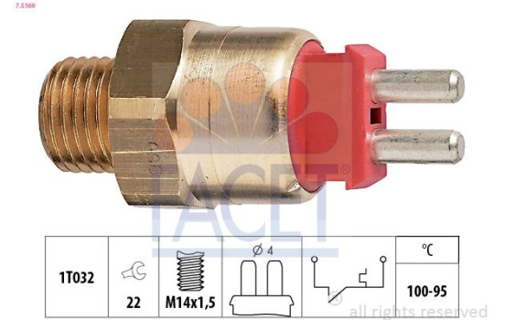 Interrupteur de température, ventilateur de radiateur Made in Italy - OE Equivalent 7.5169 Facet, Image 2
