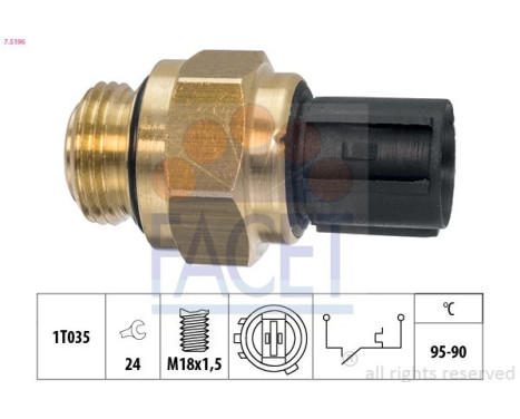 Interrupteur de température, ventilateur de radiateur Made in Italy - OE Equivalent 7.5196 Facet
