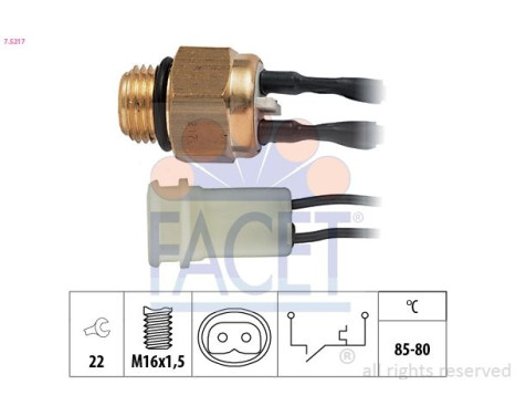Interrupteur de température, ventilateur de radiateur Made in Italy - OE Equivalent 7.5217 Facet