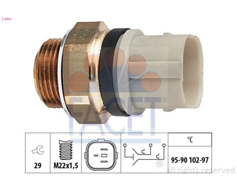 Interrupteur de température, ventilateur de radiateur Made in Italy - OE Equivalent 7.5652 Facet