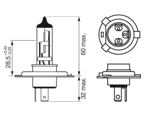 Bosch H4 Xenon Blue 12V 60/55W