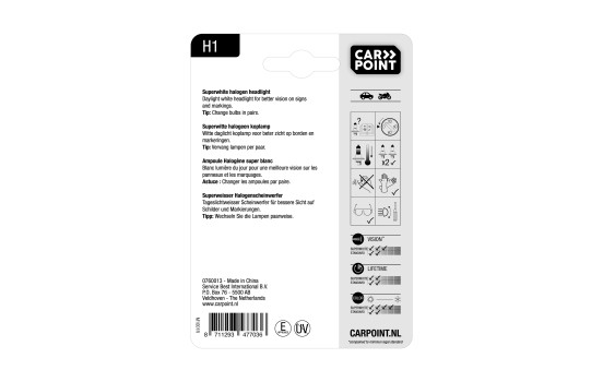 Carpoint Superwhite H1, 12V55W, Image 4